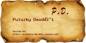 Pulszky Deodát névjegykártya